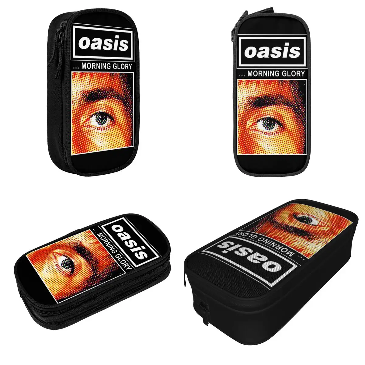 90s O-Oasis Rock Band Pencil Case Lovely Hip Hop Pen Box Bag for Student Big Capacity School Supplies Gifts Pencilcases