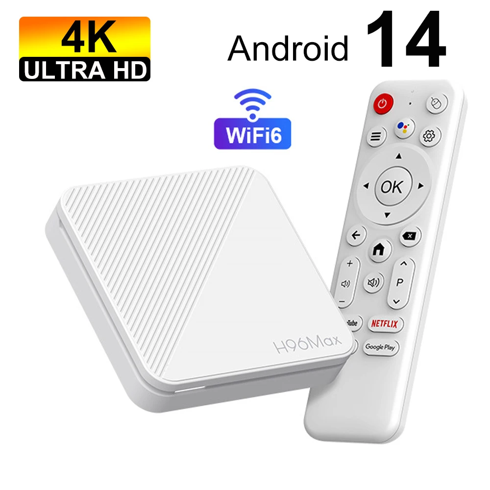 4K Android 14 TV Stick Set HDR10 + Top Box 2.4 جيجا هرتز + 5 جيجا هرتز ثنائي الوضع واي فاي 6 TV Box مشغل وسائط بلوتوث يدعم YouTube NETFLIX