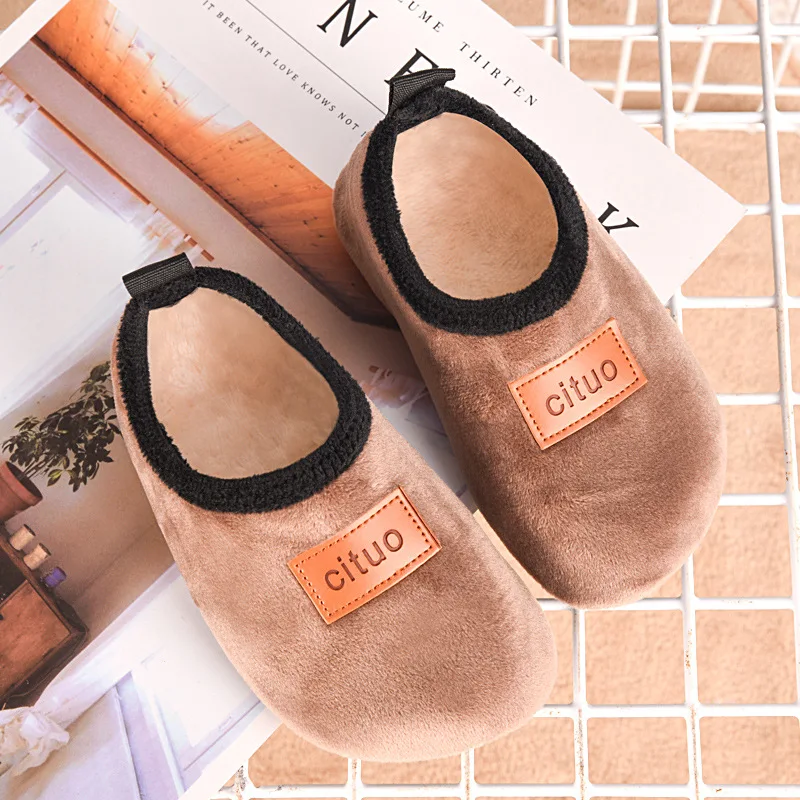 Winter Kinderen Vloerschoenen Voor Baby Slippers Kinderen Pluche Warme Jongens Meisje Zachte Antislip Kinderdagverblijf Indoor School Kinderschoenen