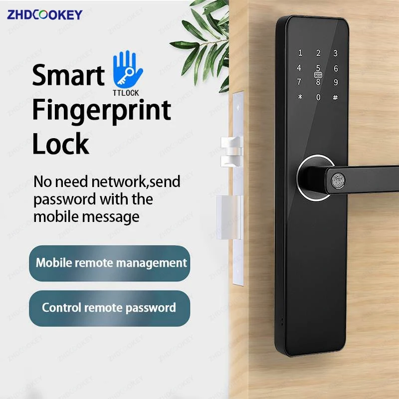 

Digital Electronic Room Lock TTLock APP Remote Unlock Fingerprint RFID Card Password Keypad Anti-Theft Gate Door Smart Door Lock