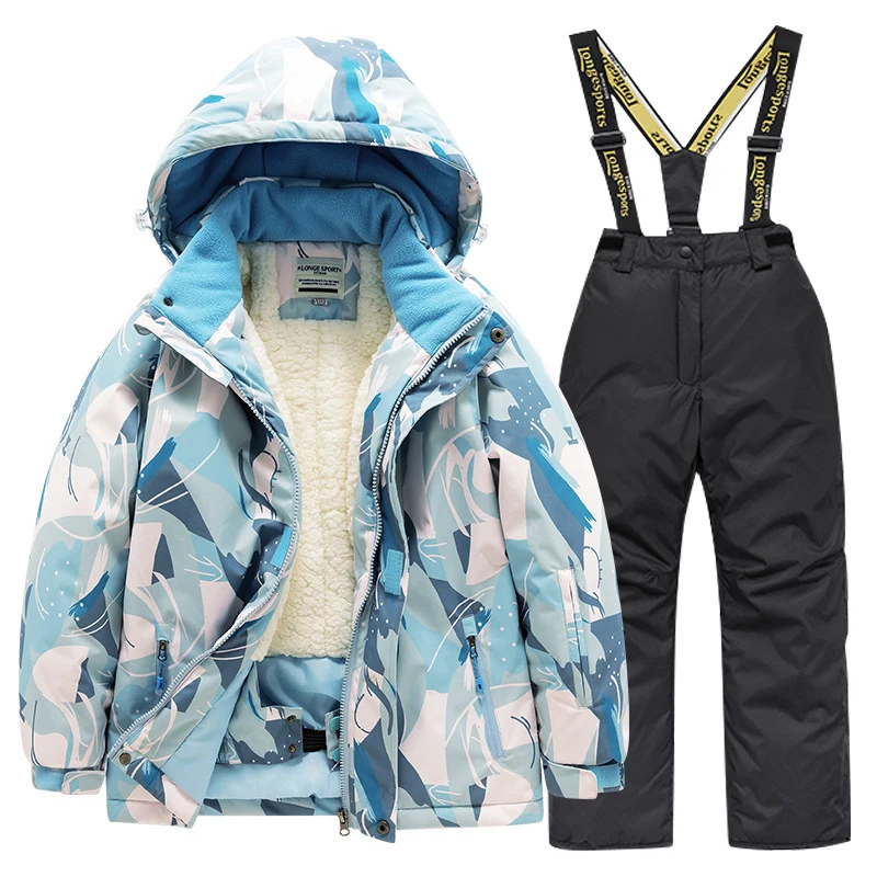 Children's ski suit for men and women, large, medium, and small children, baby thick waterproof and warm snow equipment