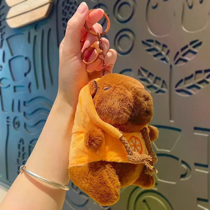 Creativo Capibara Portachiavi in peluche Animale del fumetto Bambola di pezza Borsa Ciondolo Zaino Decorazione appesa Portachiavi adorabili Regali