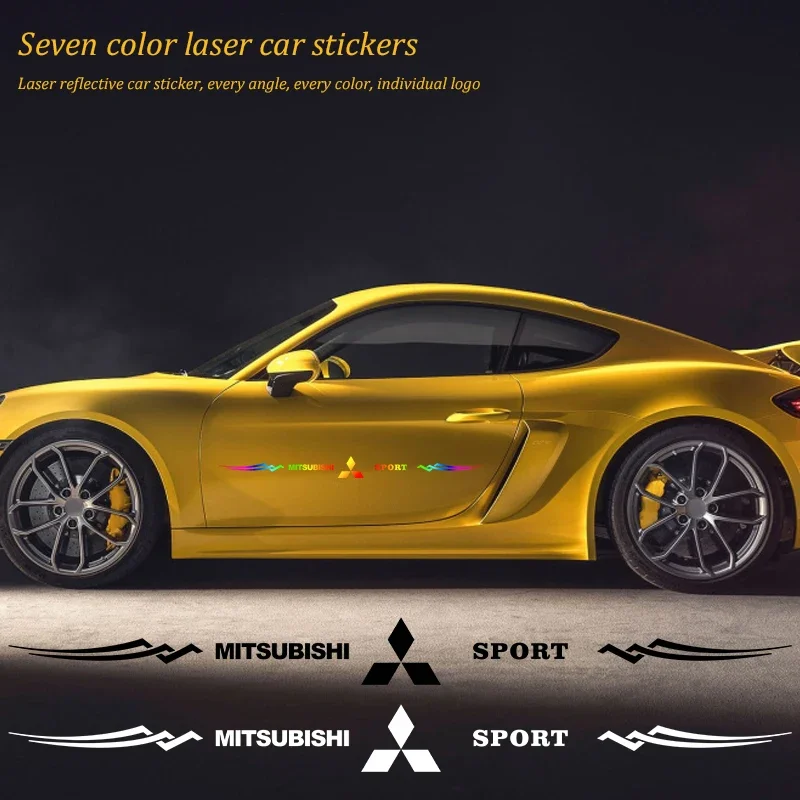 

1PC Laser Colorful Reflective Car Sticker Glass Body Decal for Mitsubishi Lancer EX Outlander Pajero Colt Delica