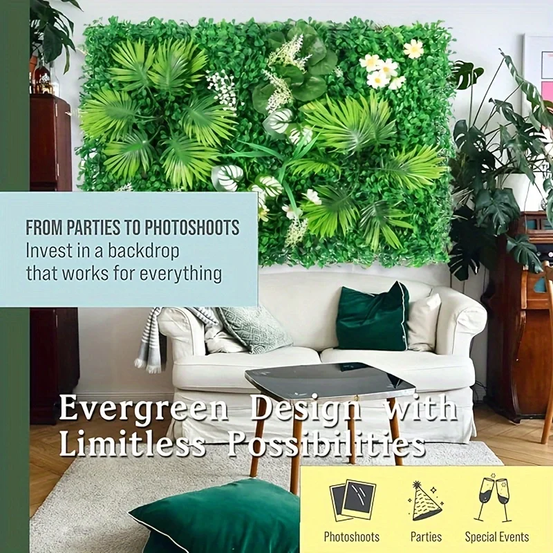 

Home Decoration Artificial Plant Wall Reusable, Simulated Green Ivy Mat for Indoor Backdrop Outdoor Privacy Fence