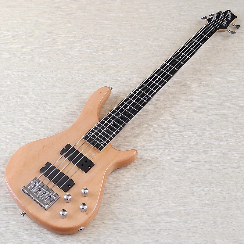 5 Strings 4 String Right Hand with Frets Matte Electric Bass Guitar 43 Inch Hickory Wood Top Solid Okoume Wood Body Bass Guitar view 4