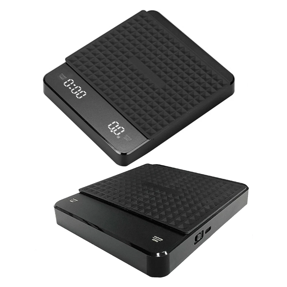 

Portable Digital Kitchen Scale with LED Display Weighing Scale with Automatic Timing Espresso Scale for Food Ounces and Grams