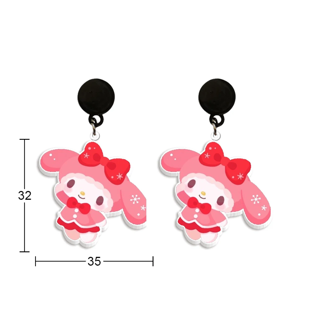 W New Style Cute Sanrio Acrylic Stud Earring Hellokitty Earrings Resin Epoxy Jewelry Gifts For Friends