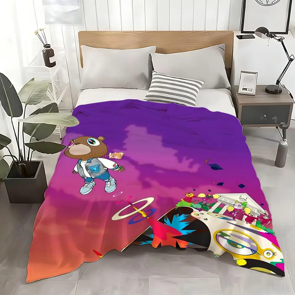 

Rapper Star YE Kanye West Throw Cozy Soft Flannel Throw Lightweight Skin-Friendly For Sofa Bed Office & Travel