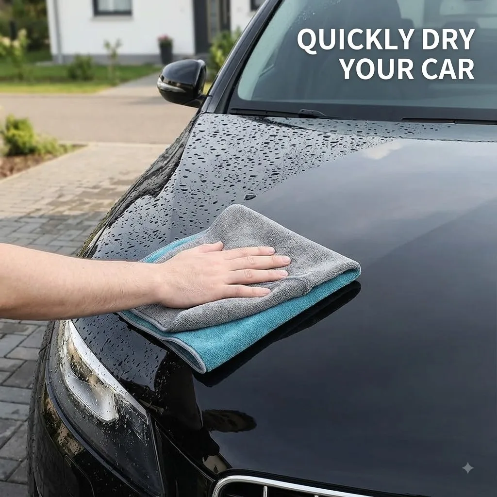 Mikrofaser-Autotrockentuch, Doppelschicht 400GSM, Ultra-Absorbierend, Fusselfrei, Kratzfrei, Streifenfrei, Reinigungstuch für Autos – Detail 1