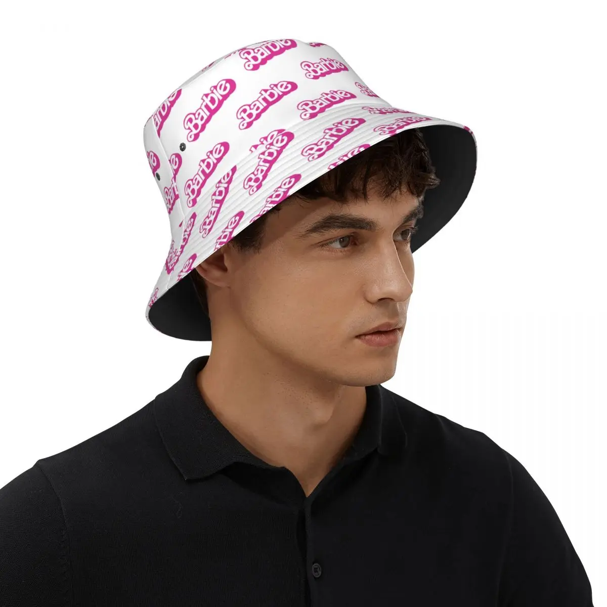 Cappelli da pescatore rosa bianchi Barbie per cappello da sole estivo da ragazza per berretti da vacanza