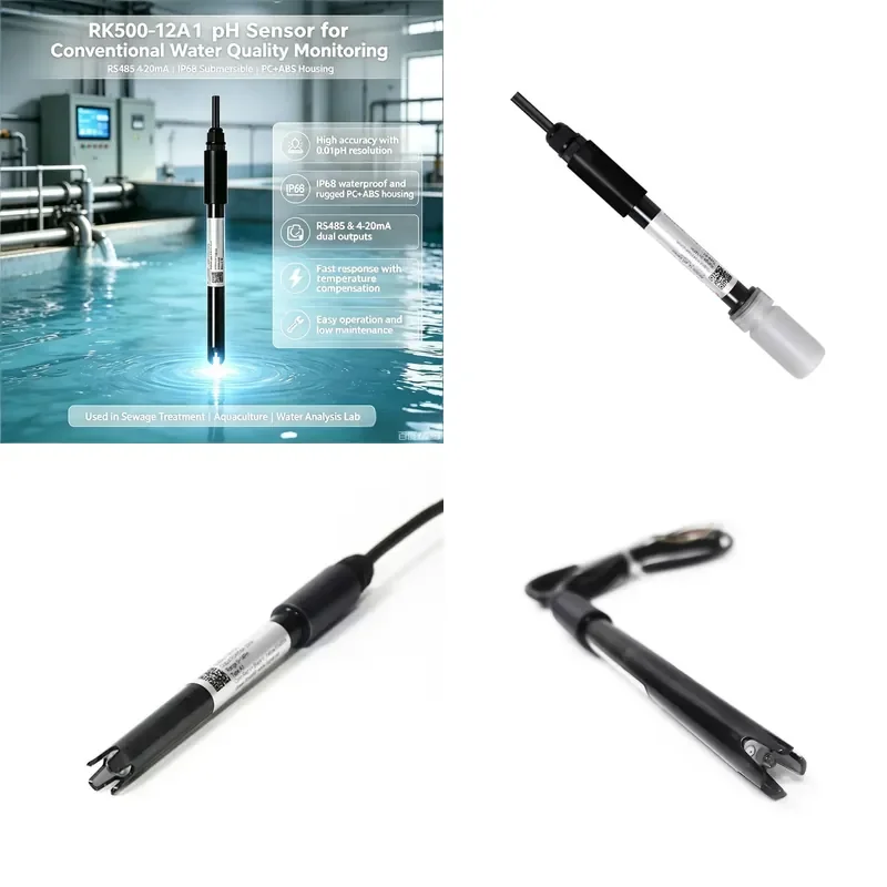 Online pH Sensor 0-14pH RS485 Modbus 4-20mA IP68 for Effluent Monitoring of Aeration Tanks in Wastewater Treatment Plants