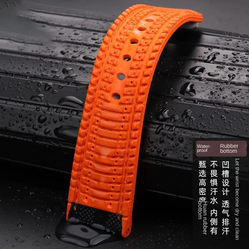 High quality rubber watch strap for TAG Heuer F1 Aquaracer Carrera Monaco Men's Waterproof Bracelet blue Orange 20mm 21mm 22mm