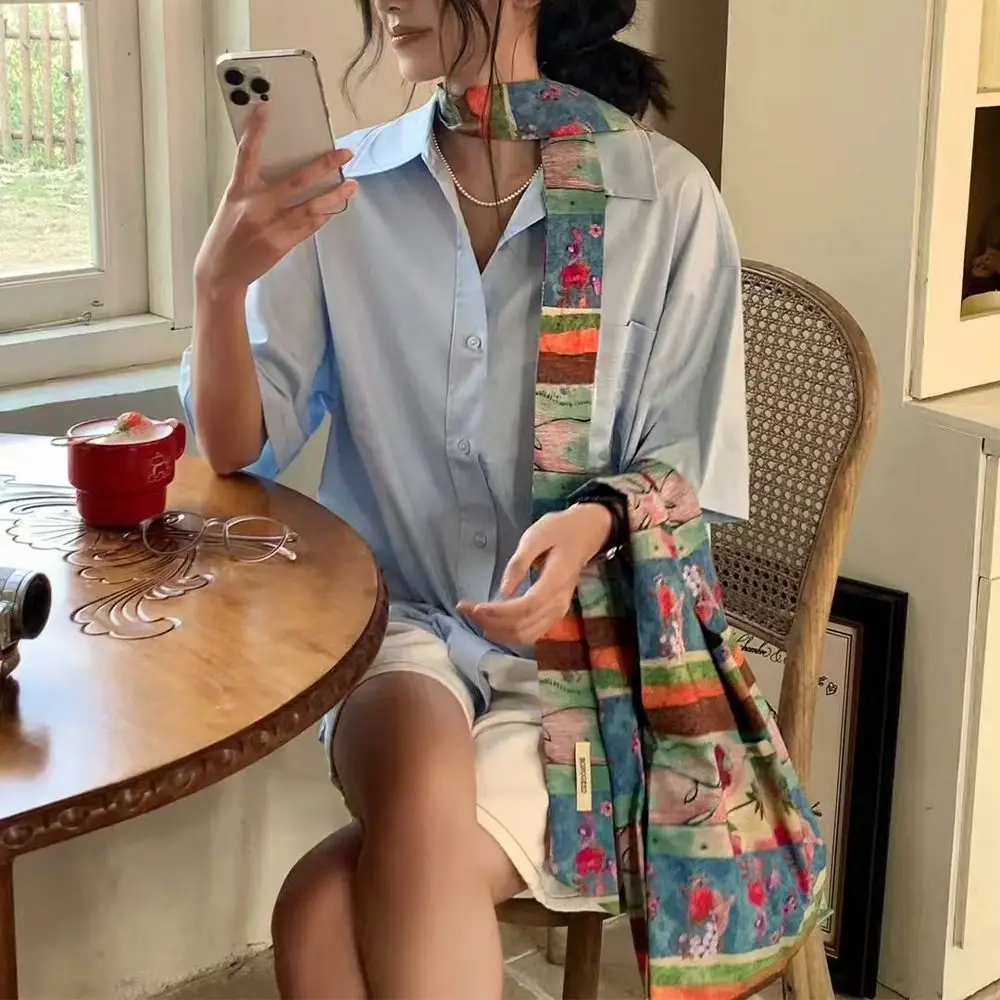 

Fashion Ribbon Floral Scarf Printed Stripe Polka Dot Scarf Shirt Tie Dressing Decoration Scarf Headband Sun Hat Trim Decoration