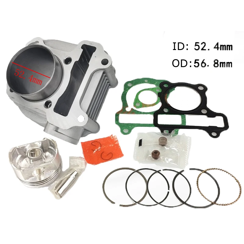 52.4mm Bore Diameter Motorcycle Cylinder Kit For Honda SCV 100 LEAD SCV100 2002-2010 SPACY 100 SCR100 GCC100 WH100