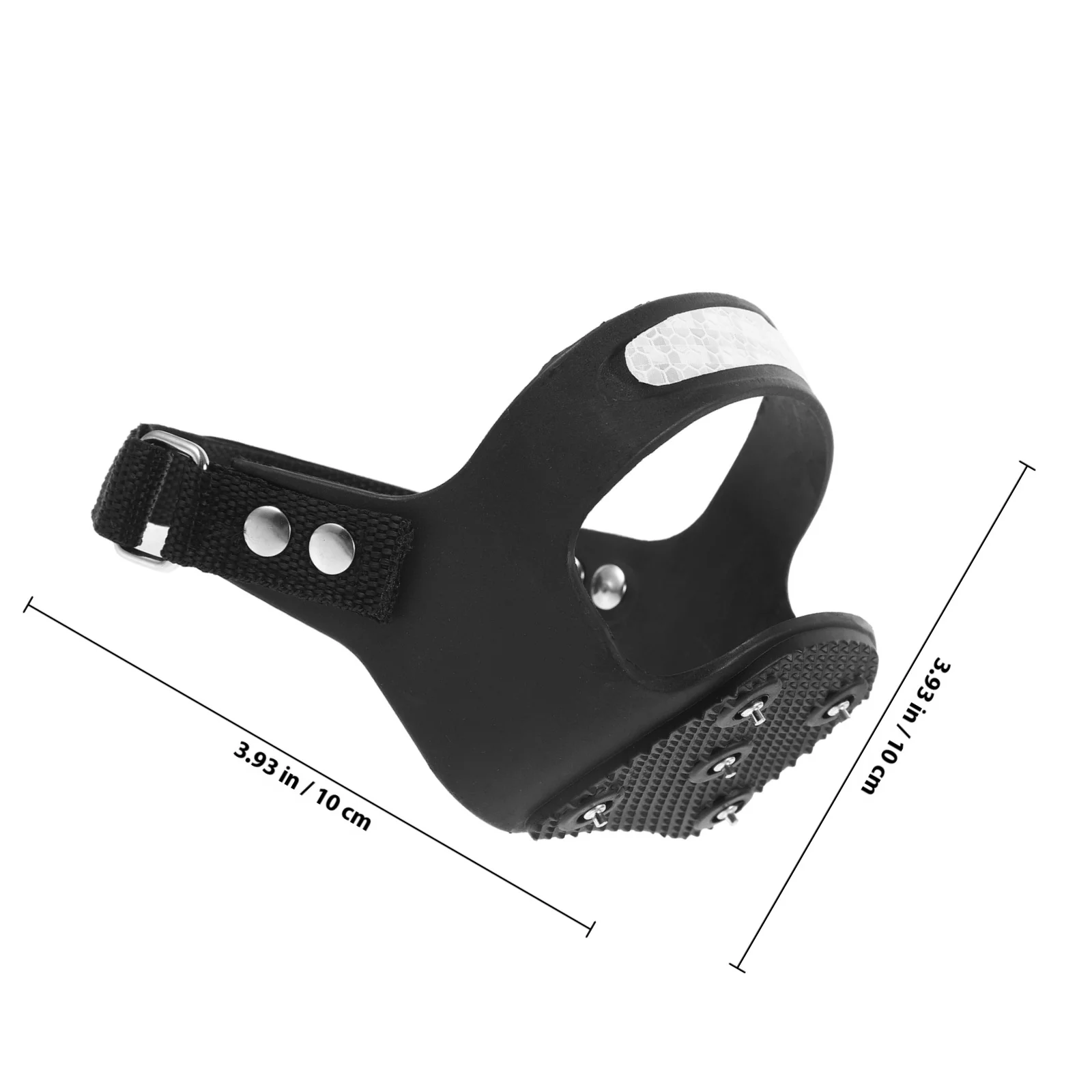 1 Paar 5-Zahn-Silikon-Spikes, rutschfeste Steigeisen zum Wandern, Spazierengehen, Klettern auf eisigem Schnee, Gelände, Schwarz, XL43–45