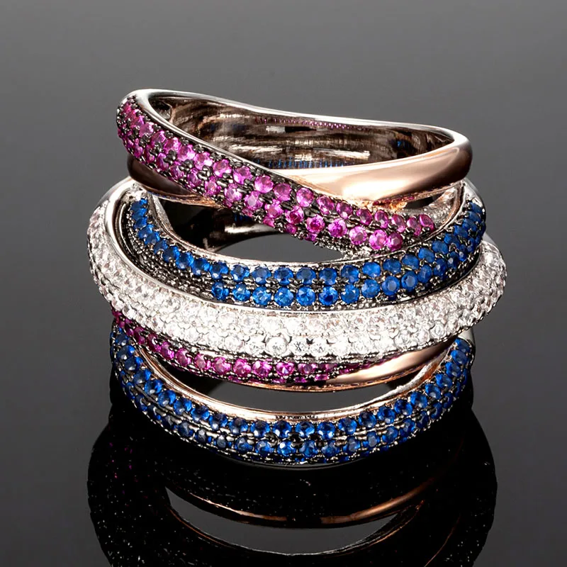 Zlxgirl jewelry Luxury Cross Geometry Cubic Ziron Engagement Dubai Naija Bridal Finger Rings Jewelry copper aneis anel bijoux