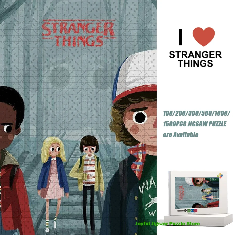 Stranger Things Jigsaw Puzzle Cartoon Style Characters Puzzles Decompression Toy Educational Puzzles Gift for Adults Teens