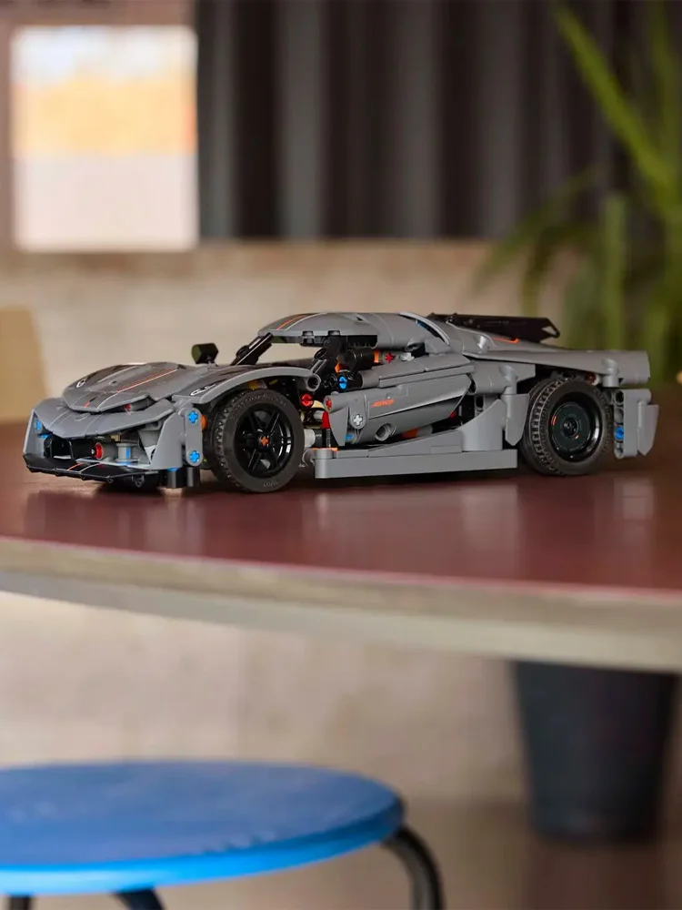 LEGO  42173 Mechanical Series Koenigsegg Grey Supercar Racing Children\'s Building Blocks Toy