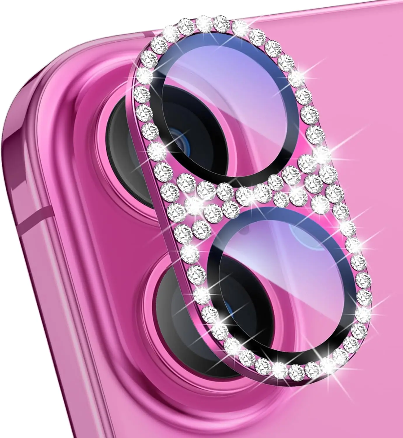 Camera Lens Protector for IPhone 16 Pro Max 16 Plus Diamonds Bling Glitter Metal Cover Glass Lens Screen Protective