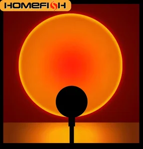 HOMEFISH LED Sunset Projection Lamp USB Mood Light for Bedroom Living Ro