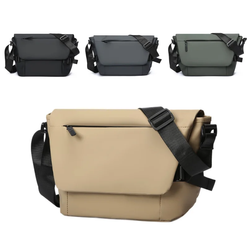 Casual Flip‑Over Crossbody Messenger Bag Multi‑Compartment Adjustable Strap Large Storage for Travel Business Daily Outdoor Use