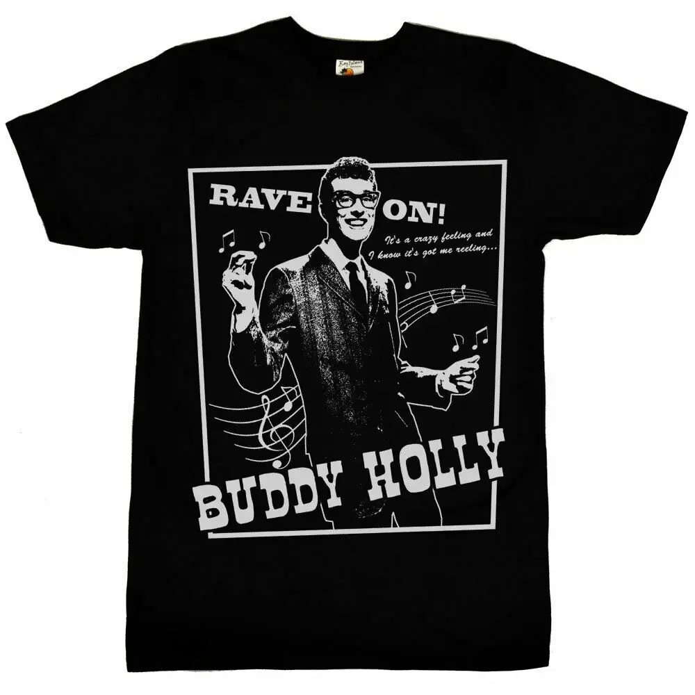 Buddy Holly Rave On! Men's T-Shirt2024 High quality Brand T shirt Casual Short sleeve O-neck Fashion Printed 100% Cotton