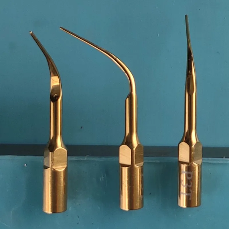 5Pcs/lot Titanium Gold Dental Ultrasonic Scaler Tips G1T G2T G3T G4T P1T P3T For EMS Woodpecker VRN Scaler Handpiece