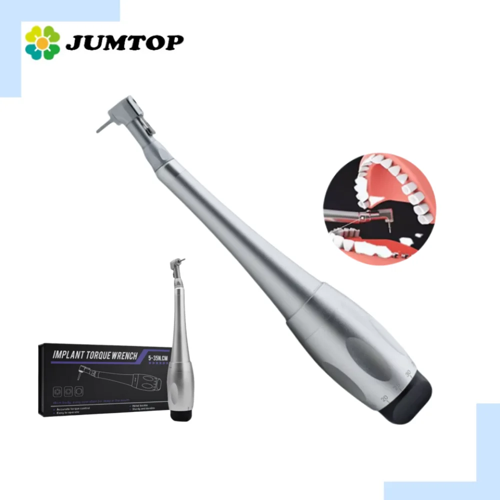 

JUMTOP Dental Universal Implant Torque Wrench with Ratchet Drivers - 5-35 N.cm Latch Type Handpiece for Implantology