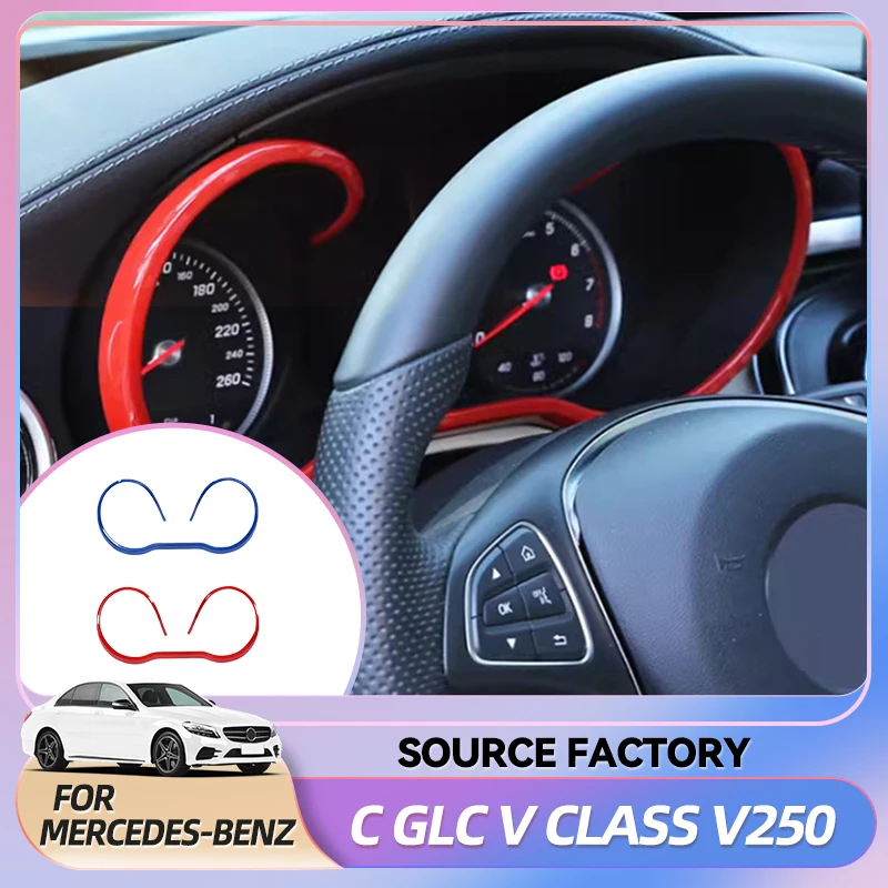 

Внутренние наклейки ABS, автомобильный Стайлинг, инструмент, стол, дисплей, рамка приборной панели, наклейка для Mercedes Benz C GLC V Class V250 V260