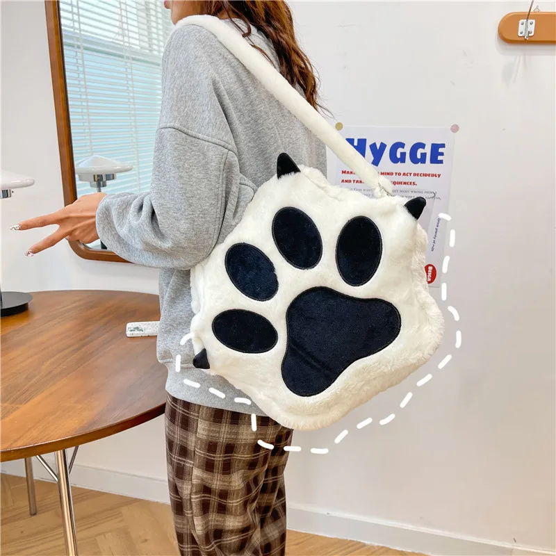 

Japanese ins women cute cat claws cartoon schoolbag girl heart backpack student plush shoulder bag