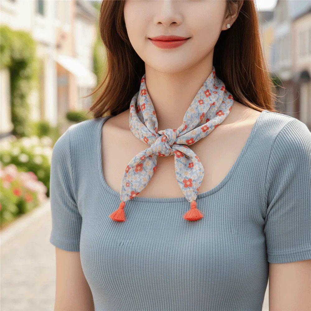 넥 랩 코튼-린넨 스퀘어 스카프 60x60cm 통기성  - Bandana Cotton 리뷰 및 가격