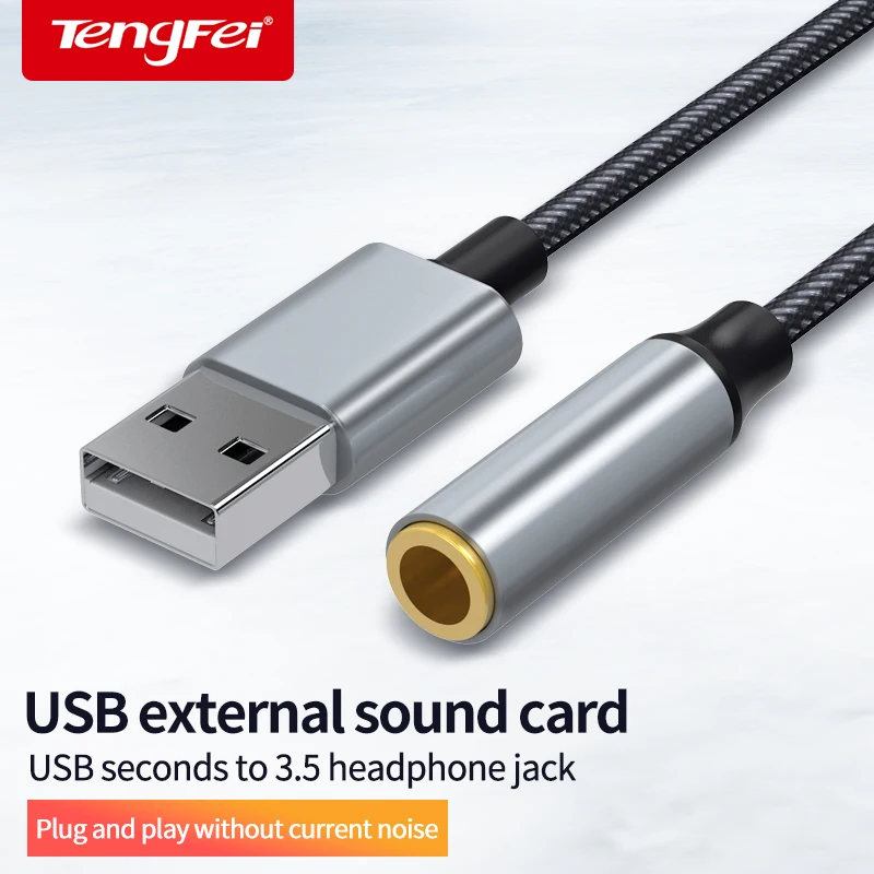 USB to 3.5mm Audio Jack Adapter USB A to 3.5mm TRRS USB to Audio Jack Adapter Headset External Stereo Sound Card