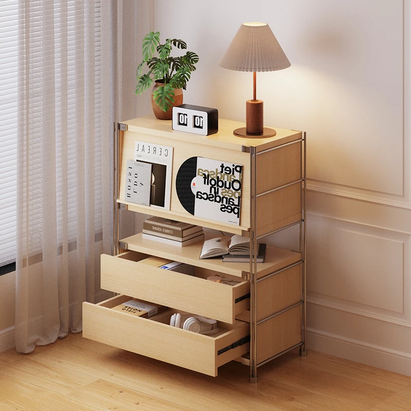 

Log wind flap door Magazine cabinet Japanese shelf Book bucket Living room Home storage Nordic storage