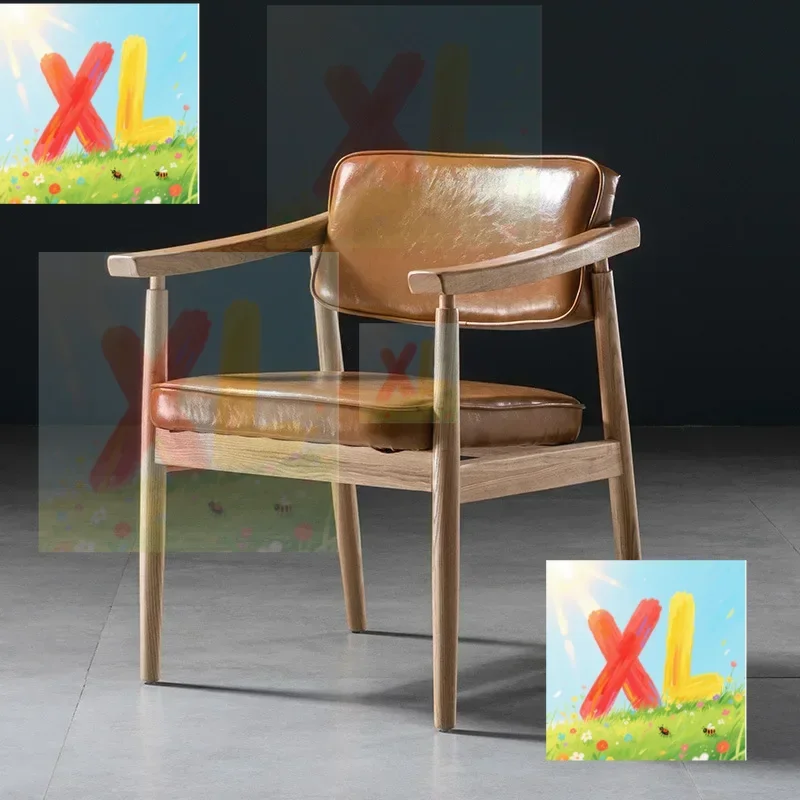 

Wooden Single Leisure Nordic Living Room Chairs Household furniture Back Dining Chair Modern Design Leisure Negotiation Armchair