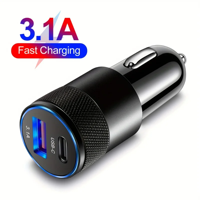 Автомобильное зарядное устройство USB 3,1 А, тип C, быстрая зарядка