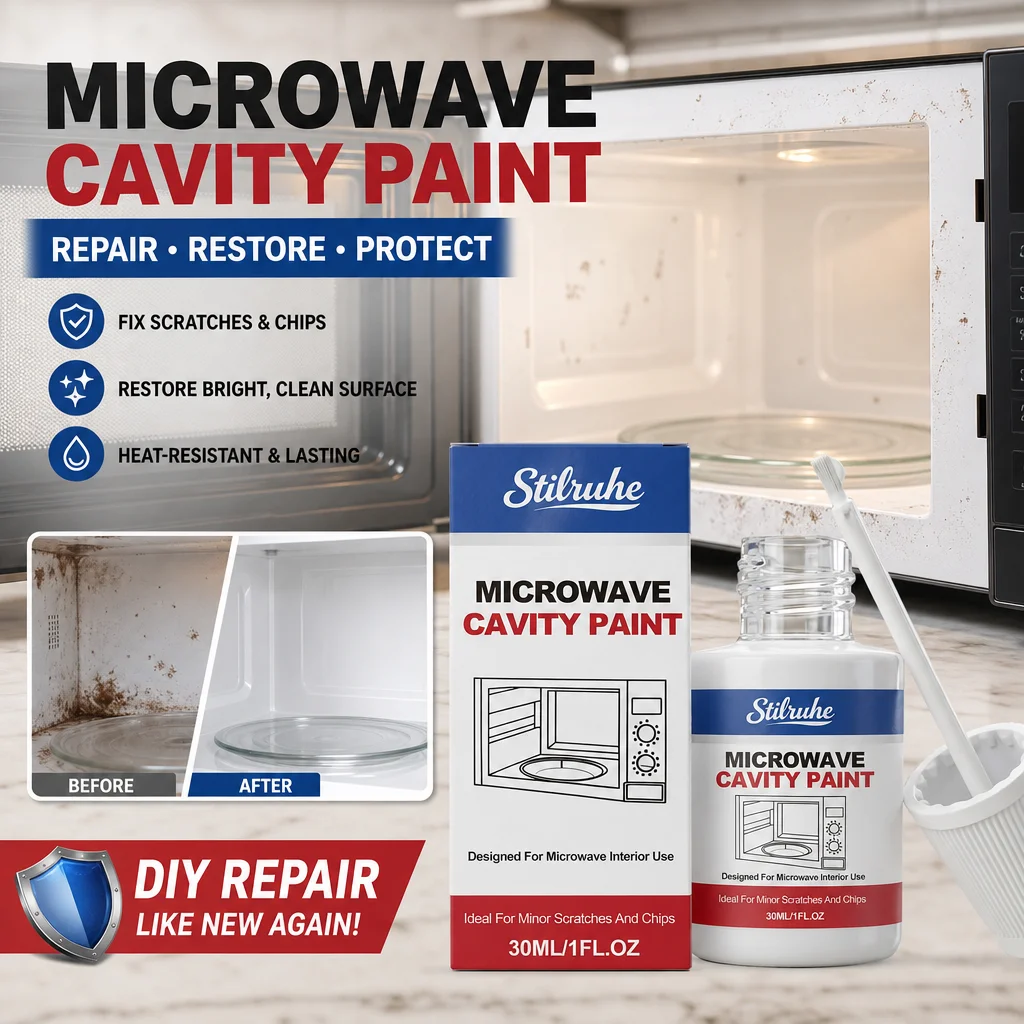 Heat Resistant Microwave Repair Paint Microwave Paint White Cavity Coating Easy Apply Touch Up Paint 30ml Cover up rust DIY