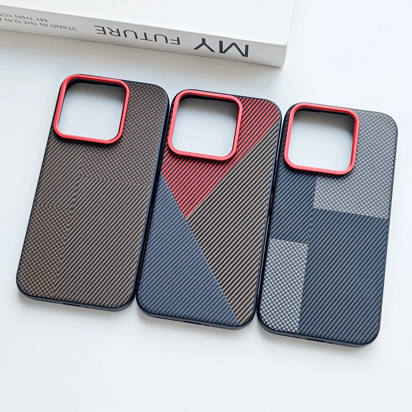 Funda para Xiaomi 17t Pro, Elegante Funda de Cuero PU con Textura de Kevlar, Teclas Metálicas para MI 17t Pro, Funda Protectora Antigolpes