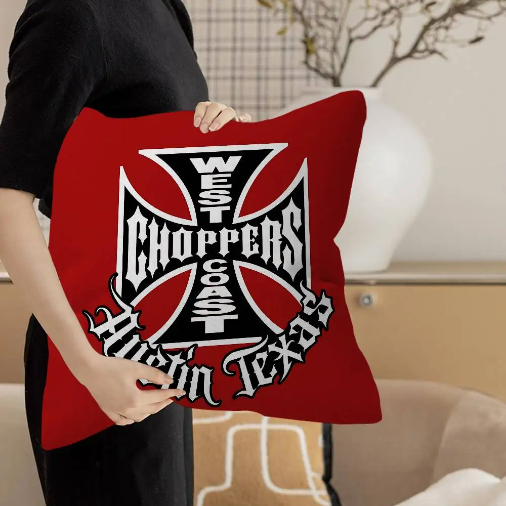 W-West Coast Choppers Cushion Cover Car Throw Pillow Case For Sofa Car Christmas Gift 40x40cm 45x45cm