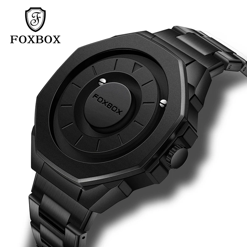 

FOXBOX 2025 мужские часы креативные магнитные часы с вращающейся стрелкой мужские модные водонепроницаемые часы для мужчин relogios masculino