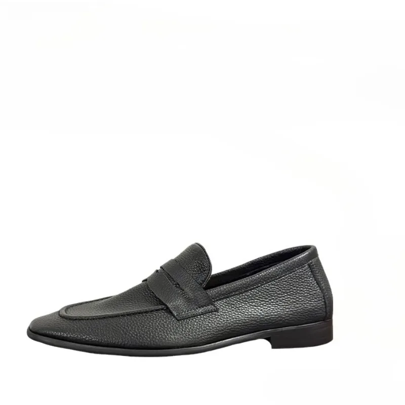 

Lightweight Breathable Spring Summer Leather Shoes Men's Cowhide Casual British Genuine Leather Loafers Male Formal Business