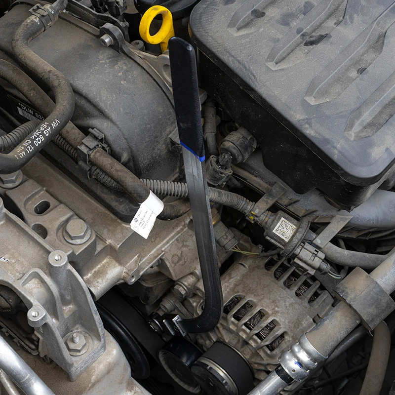 Chiave di regolazione della puleggia tenditore della puleggia tenditrice del motore dell'auto, chiave a bussola tipo E estesa, smontaggio speciale