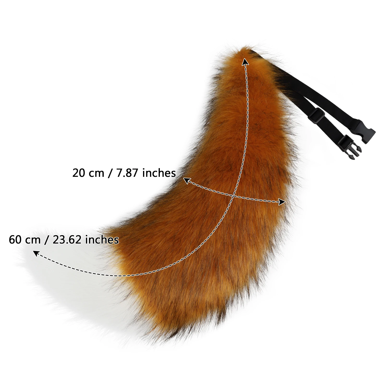 Faux Fur Wolf Fox Tail with Adjustable Elastic Belt Halloween Cosplay Costume Accessory