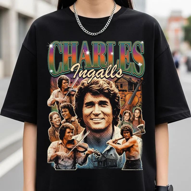 Charles Ingalls T-Shirt - Michael Landon Retro Movie Tee - Little House Fan Gift