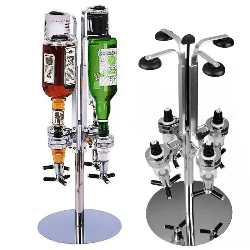 

Hot Wall Mounted Stand Rotary 4 /6 Bottle Wine Beer Liquor Drinks Dispenser Home Bar Pourer Rack Wine Juice Shot Dispenser