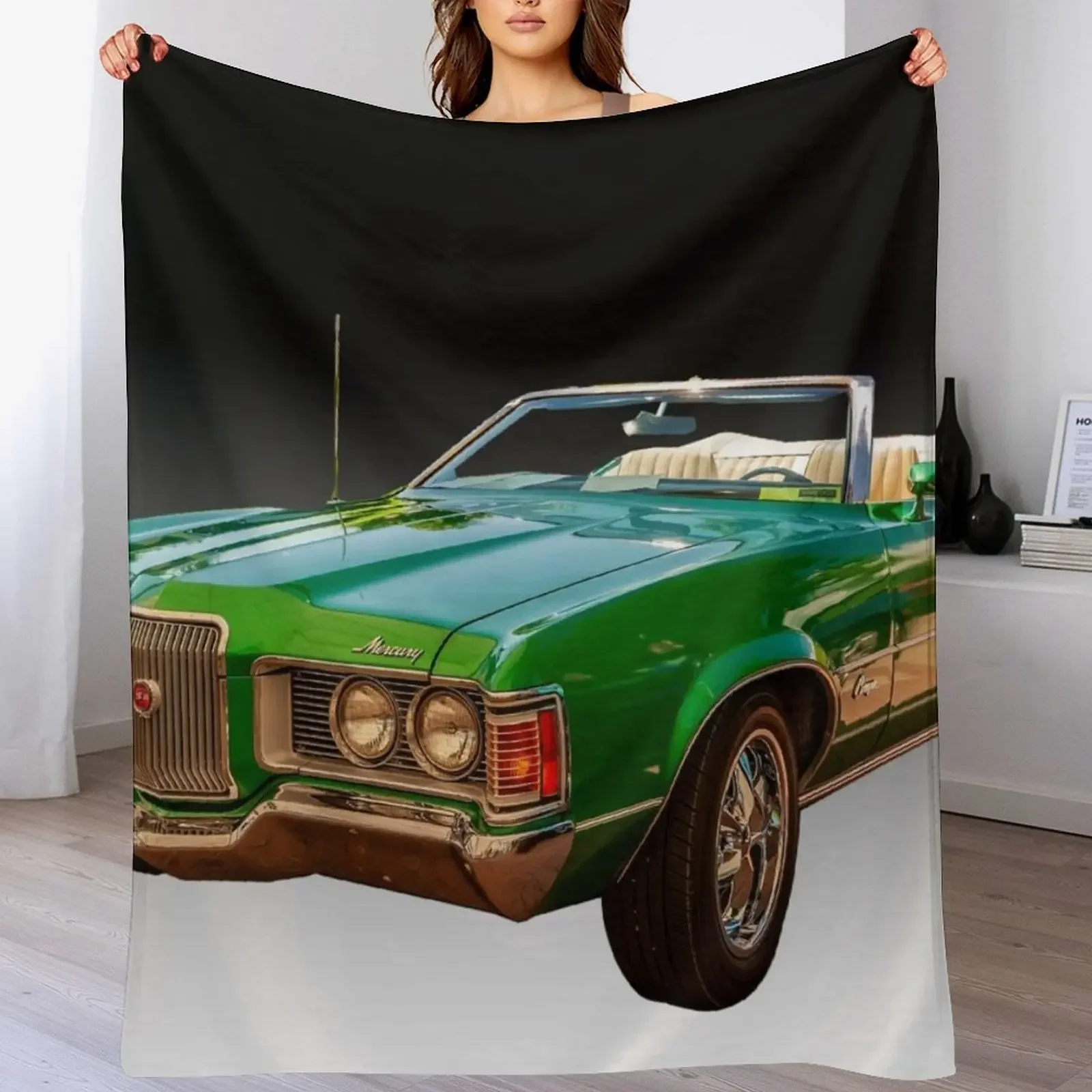 

1971 Mercury Cougar Convertible Throw Blanket Quilt Plaid Baby Decoratives Blankets
