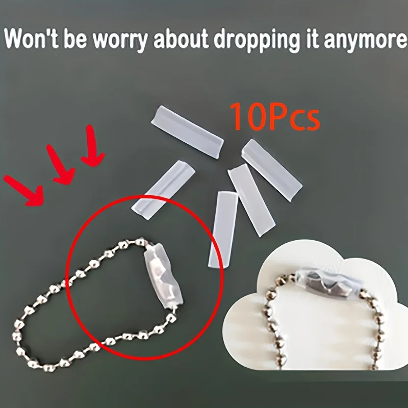 10Pcs Acrylic Anti-Lost Protective Covers for Bead Chain, Transparent Keychain Photo Card Holder Accessories
