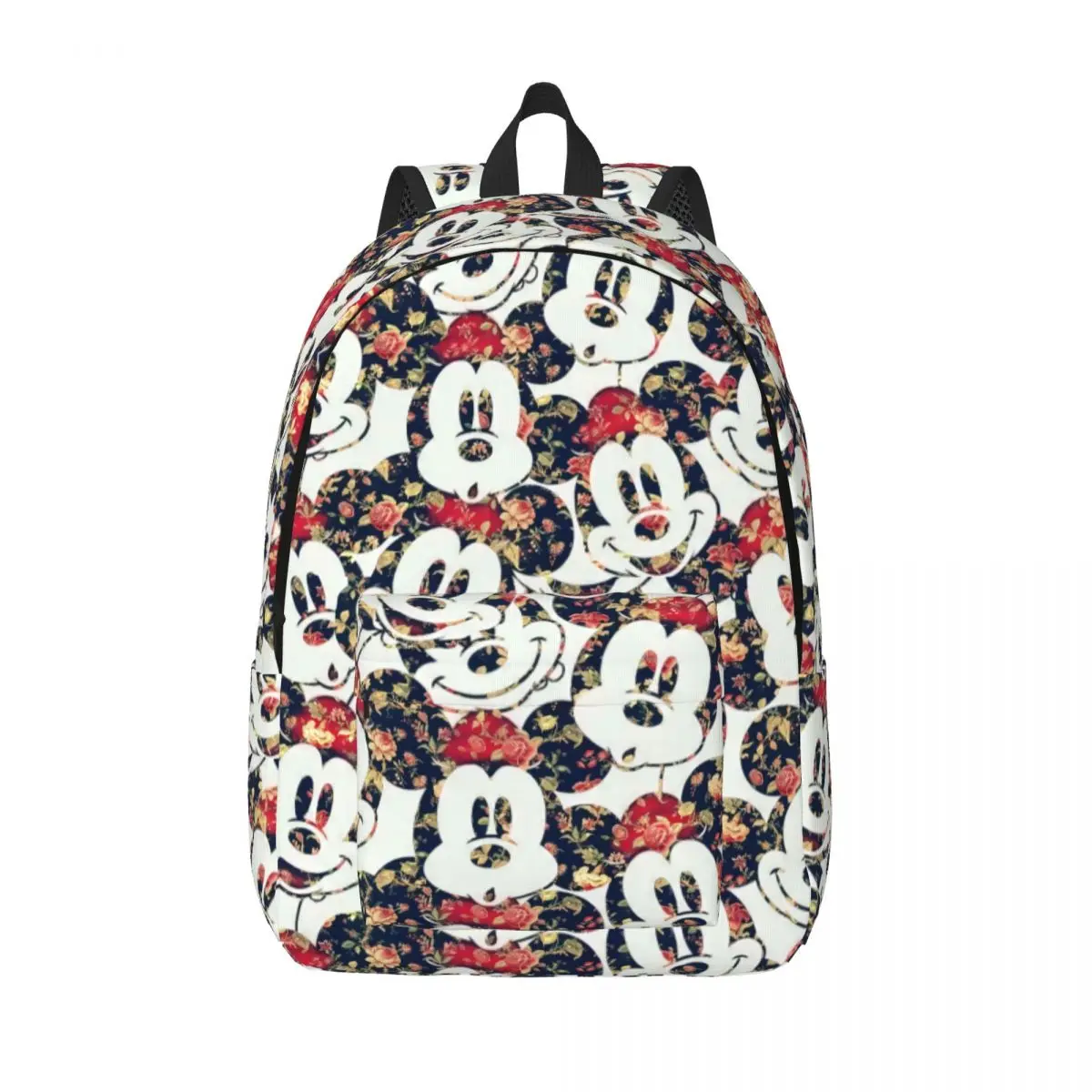 Custom Mickey Mouse Head Cartoon Travel Canvas Backpack Women Men School Computer Bookbag College Student Daypack Bags