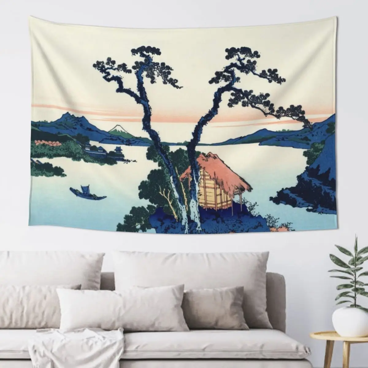 

Lake Suwa in the Shinano province Tapestry Nordic Home Decor Anime Decor Bathroom Decor Room Ornaments Tapestry