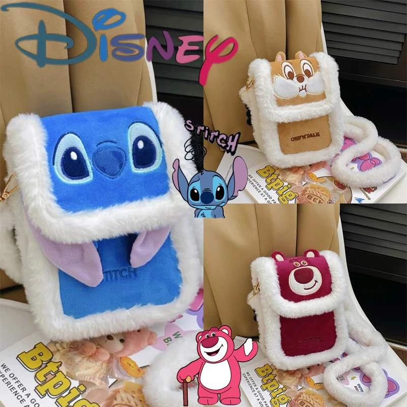 

Disney Anime Cartoon Stitch Plush Bag Cute Chip 'n' Dale Lotso Crossbody Bag Casual Shoulder Bags for Girlfriends Birthday Gifts