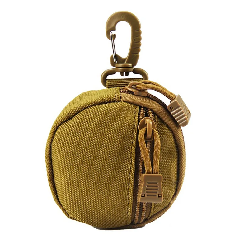 DHL50pcs Women Polyester Plain Round Shaped EDC Pouch Key Small Short Coin Purses